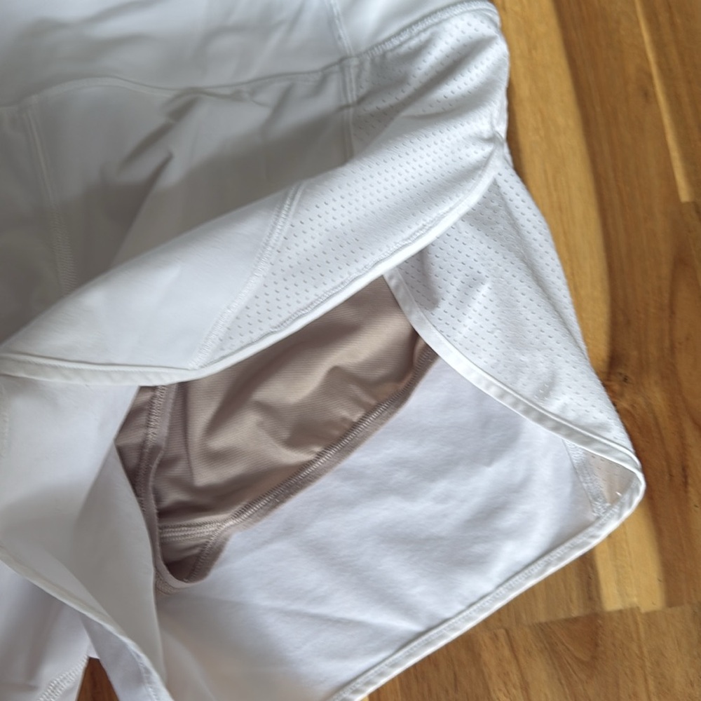 Women's White Athletic Shorts - Picture 3 of 4